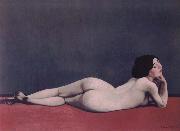 Felix Vallotton Reclining Nude on a Red Carpet Sweden oil painting artist